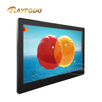  Raypodo 15,6 hüvelykes tartó tabletta POE kereskedelmi alkalmazásokhoz Ipari minőségű Android8.1 lapkakészlet RK3399 tabletta