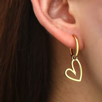 rozsdamentes acél fülbevaló Új klasszikus geometrikus dupla kör alakú medálok Bűbájok Divat fülbevaló nőknek Ékszer party Legjobb ajándékok
