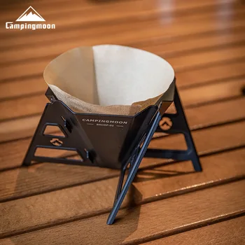 rozsdamentes acél titánozott kávészűrő csepegtető állvány összecsukható és hordozható kültéri kemping kézikönyv kávétölcsér kirándulási eszköz