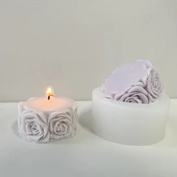 Rózsa gyertya szilikon formák DIY rózsák virág házi illatú gyertya szappan Gipsz forma Hálószoba dekoráció kellékek Penész