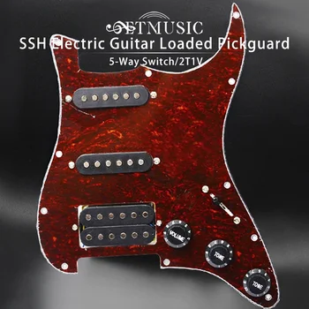 SSH Multi Colour Pickguard elektromos gitár pickguard és fekete SSH Loaded Prewired kaparólap szerelvény