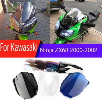 Szélvédő Kawasaki Ninja ZX-6R 636 ZX6R ZX636 dupla buborékos szélvédő Motorkerékpár kiegészítők Burkolati terelő 2000-2002