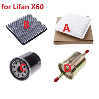 Szűrők készlet Lifan X60 levegőhöz/utastérhez vagy légkondicionáló/olaj/üzemanyag benzinszűrők készlet Lifan X60-hoz
