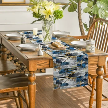 Sírkőerdő Asztal zászló geometriai vegyes színű minta Asztal Runner Hotel Holiday Party Otthoni konyha asztal esztétikus dekoráció