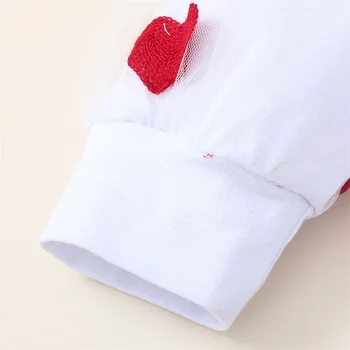 Toddler Girl Valentin Day Outfit Heart Print pulóver puff hosszú ujjú felső gomb Első öves ruha Tömör szoknya