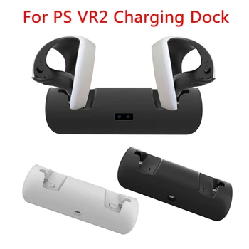 Töltő dokkoló PS VR2-höz Kettős vezérlő PS5 VR2-höz fogantyús töltőállvány kijelzővel a PlayStation VR2 kontakttöltéshez