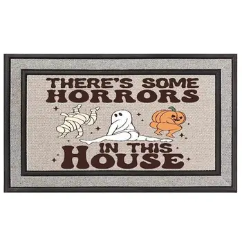 Universal Halloween üdvözlőszőnyeg Kiváló minőségű Halloween horror szellemszőnyeg háztartási hordozható bejárati lábtörlő otthoni kütyük