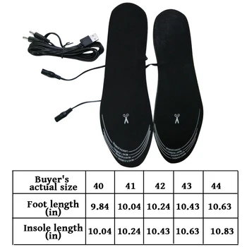 USB fűtött cipőtalpbetét Mosható trimifikálható hőcipő betét Fűtés EVA talpbetét Méret 35-39