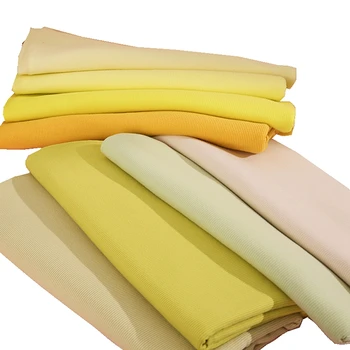 vékony sárga bordás pamut spandex szövet fél méterrel Póló ruha varróanyag 50*135cm A0275