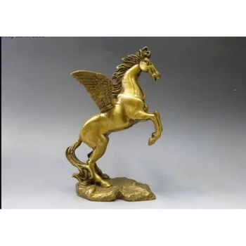 ZSR Kidolgozott kínai sárgaréz Sárgaréz állat Pegazus Görög mitológia Szárnyas légy ló szobor Szobor