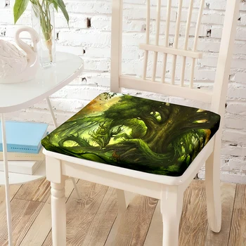 zöld sárkányfa nyomtatott szék párna memóriahabos üléspárnák Mosható kabát Komfort székek párna étkezőhöz Autó dekoráció
