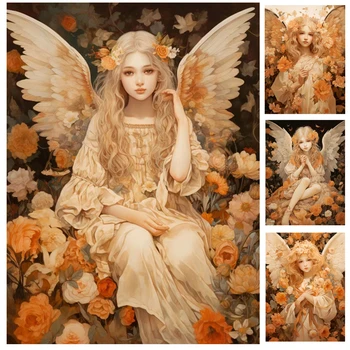 Új angyalok lányok képe Teljes gyémánt mozaik művészeti portré 5d DIY gyémánt festmény hímzés négyzet alakú kerek fúró újévi ajándék