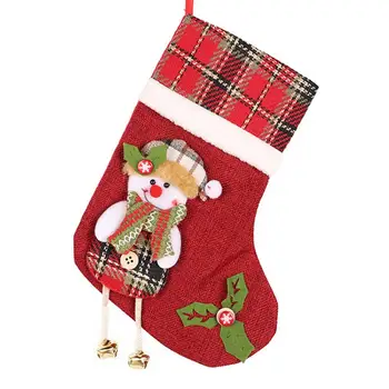 Ünnepi harisnya Karácsonyi harisnyás táska Ünnepi karácsonyi zokni medál Mikulás hóember jávorszarvas minta Otthoni nyaralás édességre